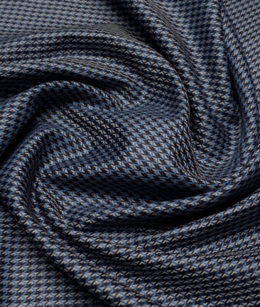 Soktas  Giza Cotton Checks Shirting Fabric (Blue & Black)