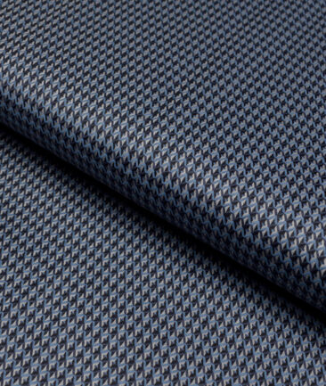 Soktas  Giza Cotton Checks Shirting Fabric (Blue & Black)