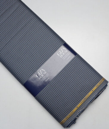 Soktas  Giza Cotton Checks Shirting Fabric (Blue & Black)