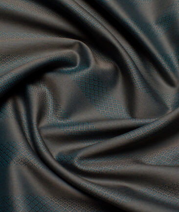 Soktas 2 Ply 100's Giza Cotton Striped Shirting Fabric (Brown & Teal Green)