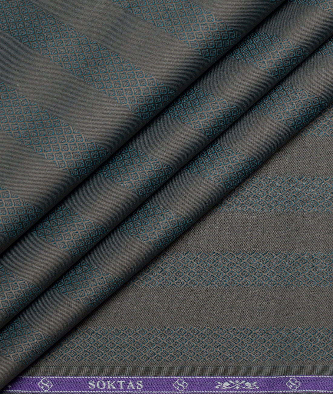 Soktas 2 Ply 100's Giza Cotton Striped Shirting Fabric (Brown & Teal Green) Soktas 2 Ply 100's Giza Cotton Striped Shirting Fabric (Brown & Teal Green)