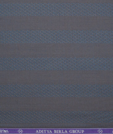 Soktas 2 Ply 100's Giza Cotton Striped Shirting Fabric (Brown & Blue)