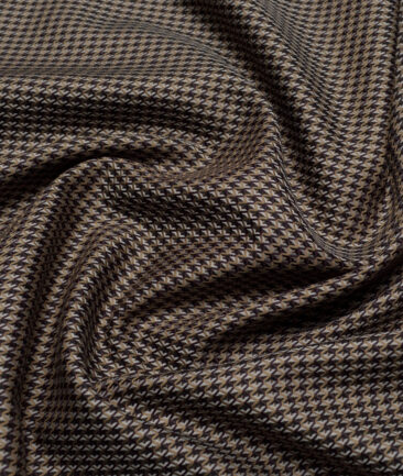 Soktas  Giza Cotton Checks Shirting Fabric (Light Brown )