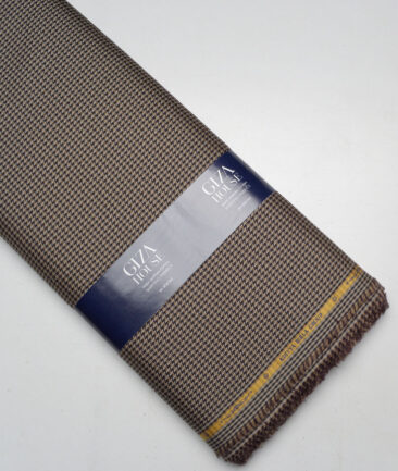 Soktas  Giza Cotton Checks Shirting Fabric (Light Brown )