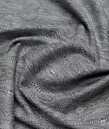 Soktas  Giza Cotton Self Design Shirting Fabric (Light Grey)