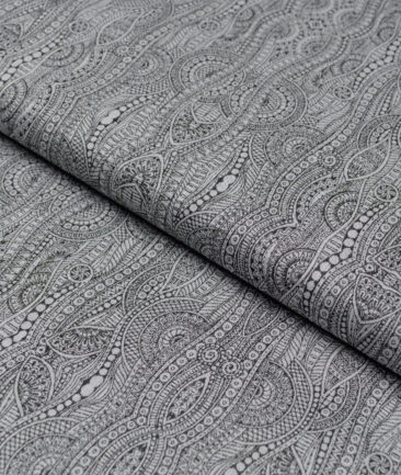 Soktas  Giza Cotton Self Design Shirting Fabric (Light Grey)