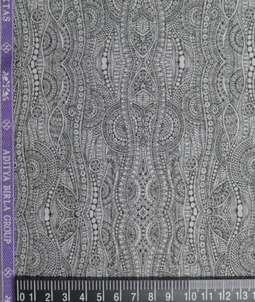 Soktas  Giza Cotton Self Design Shirting Fabric (Light Grey)