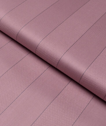 Soktas 2 Ply 100's Giza Cotton Striped Shirting Fabric (Rose Pink)