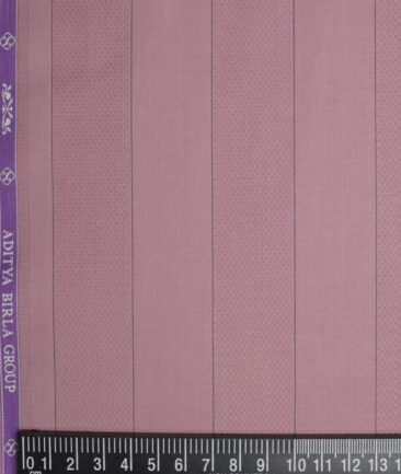 Soktas 2 Ply 100's Giza Cotton Striped Shirting Fabric (Rose Pink)