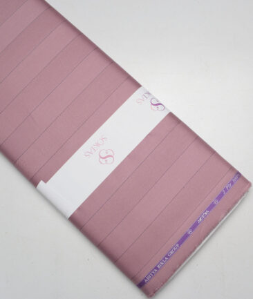 Soktas 2 Ply 100's Giza Cotton Striped Shirting Fabric (Rose Pink)