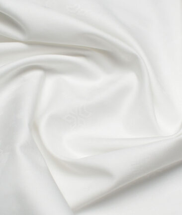 Soktas  Giza Cotton Self Design Shirting Fabric (White)