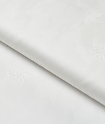 Soktas  Giza Cotton Self Design Shirting Fabric (White)