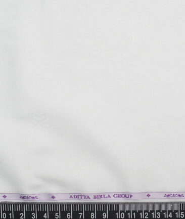 Soktas  Giza Cotton Self Design Shirting Fabric (White)