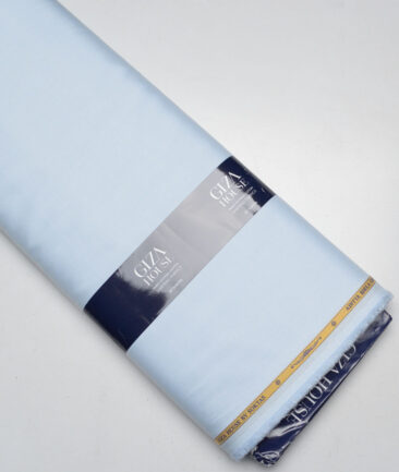 Soktas 2 Ply 120's Giza Cotton Solids Shirting Fabric (Sky Blue)