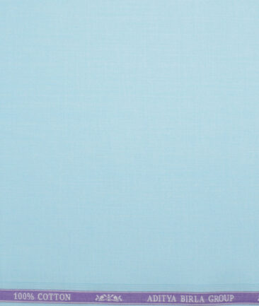 Soktas 2 Ply 120's Giza Cotton Solids Shirting Fabric (Arctic Blue)
