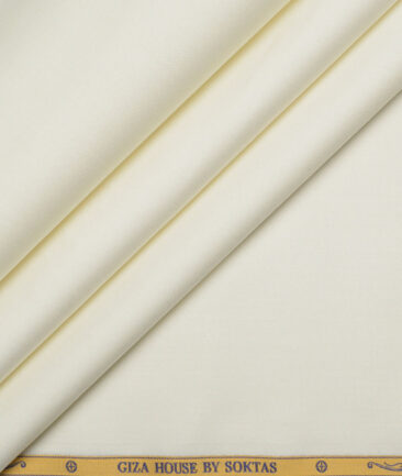 Soktas 2 Ply 120's Giza Cotton Solids Shirting Fabric (Cream)