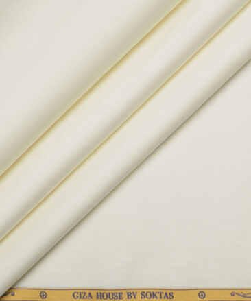 Soktas 2 Ply 120's Giza Cotton Solids Shirting Fabric (Cream)