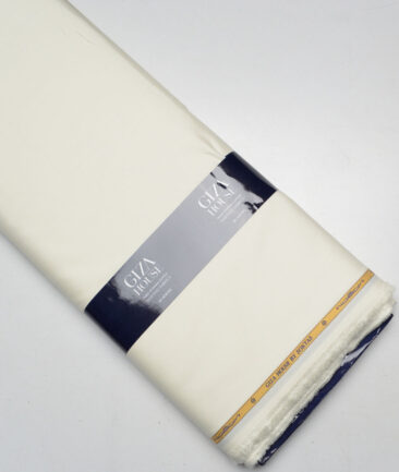 Soktas 2 Ply 120's Giza Cotton Solids Shirting Fabric (Cream)