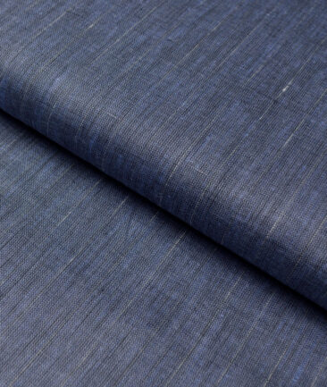 Linen Club 80 LEA European Linen Striped Shirting Fabric (Dusky Blue)