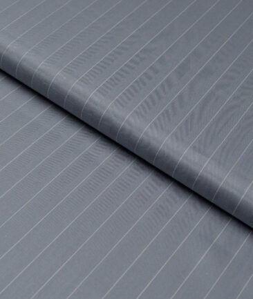 Primante By Arvind 1 Ply 90's Giza Cotton Striped Shirting Fabric (Grey)