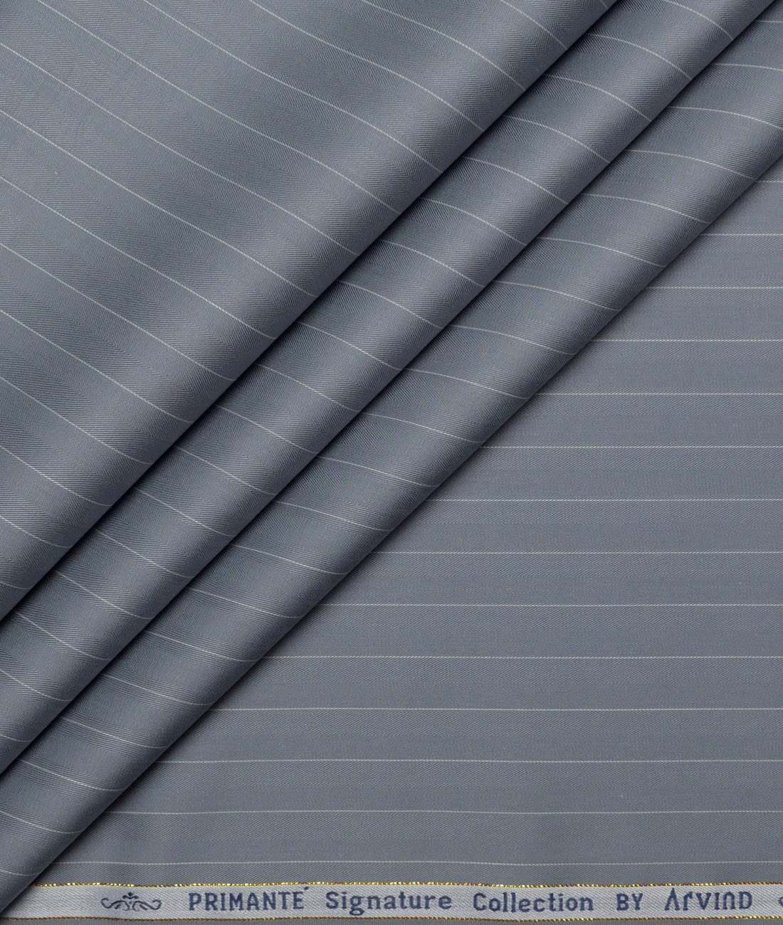Primante By Arvind 1 Ply 90's Giza Cotton Striped Shirting Fabric (Grey) Primante By Arvind 1 Ply 90's Giza Cotton Striped Shirting Fabric (Grey)