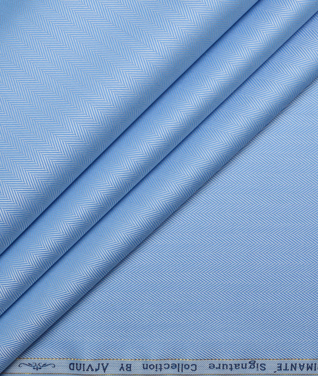 Primante By Arvind 2 Ply 100's Giza Cotton Striped Shirting Fabric (Blue) Primante By Arvind 2 Ply 100's Giza Cotton Striped Shirting Fabric (Blue)