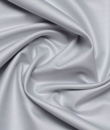Primante By Arvind 2 Ply 100's Giza Cotton Striped Shirting Fabric (Light Grey)