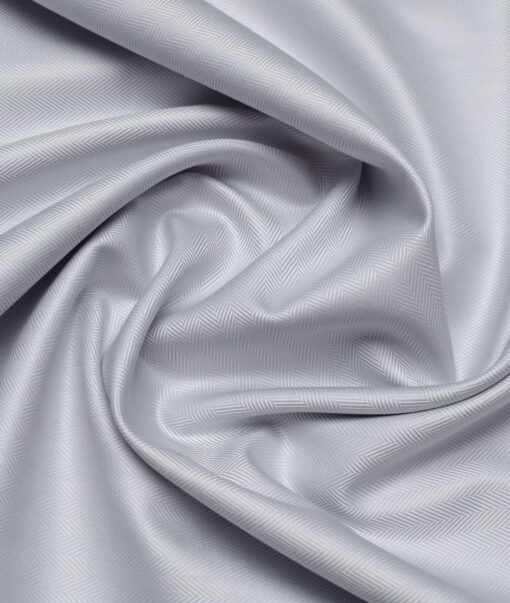 Primante By Arvind 2 Ply 100's Giza Cotton Striped Shirting Fabric (Light Grey)