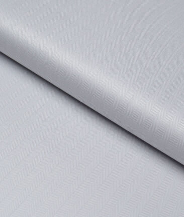 Primante By Arvind 2 Ply 100's Giza Cotton Striped Shirting Fabric (Light Grey)