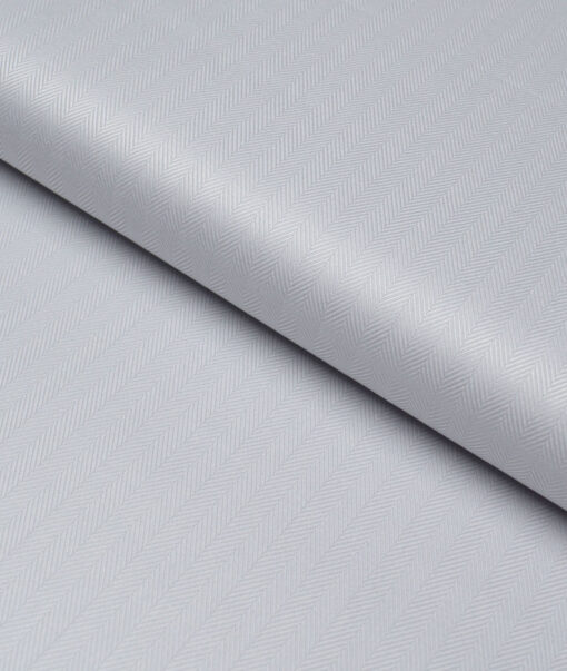 Primante By Arvind 2 Ply 100's Giza Cotton Striped Shirting Fabric (Light Grey)