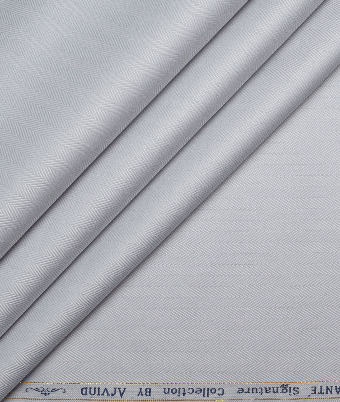 Primante By Arvind 2 Ply 100's Giza Cotton Striped Shirting Fabric (Light Grey) Primante By Arvind 2 Ply 100's Giza Cotton Striped Shirting Fabric (Light Grey)