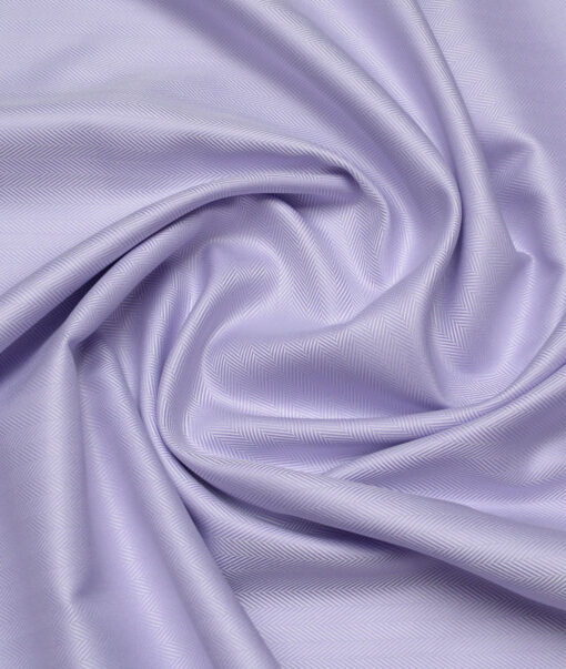 Primante By Arvind 2 Ply 100's Giza Cotton Striped Shirting Fabric (Light Purple)