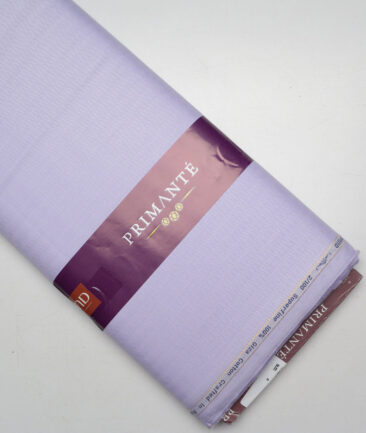Primante By Arvind 2 Ply 100's Giza Cotton Striped Shirting Fabric (Light Purple)