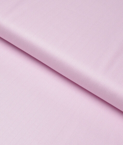 Primante By Arvind 2 Ply 100's Giza Cotton Striped Shirting Fabric (Pink)