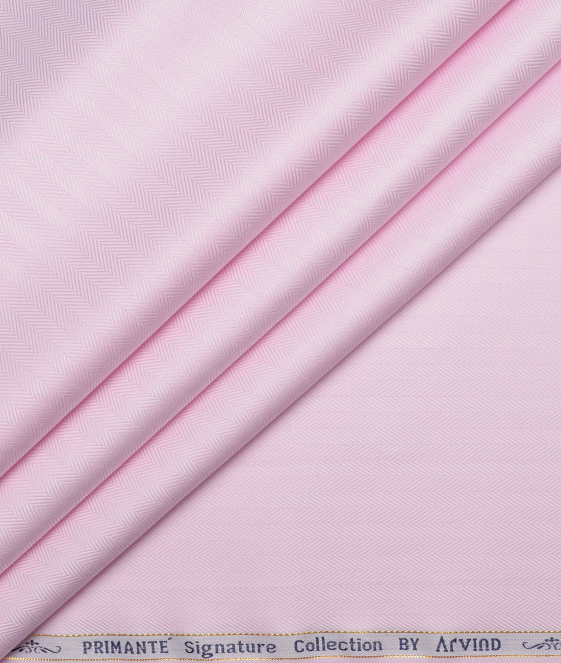 Primante By Arvind 2 Ply 100's Giza Cotton Striped Shirting Fabric (Pink) Primante By Arvind 2 Ply 100's Giza Cotton Striped Shirting Fabric (Pink)