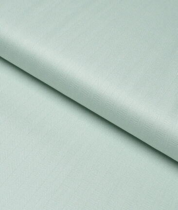 Primante By Arvind 2 Ply 100's Giza Cotton Striped Shirting Fabric (Surf crest Green)