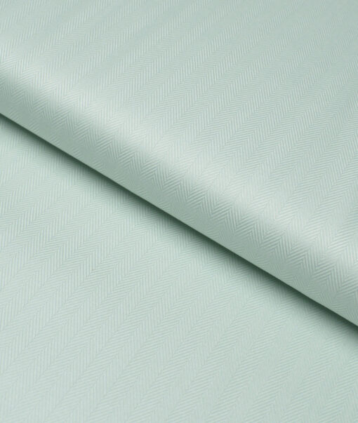 Primante By Arvind 2 Ply 100's Giza Cotton Striped Shirting Fabric (Surf crest Green)