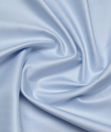 Primante By Arvind 2 Ply 100's Giza Cotton Striped Shirting Fabric (Sky Blue)