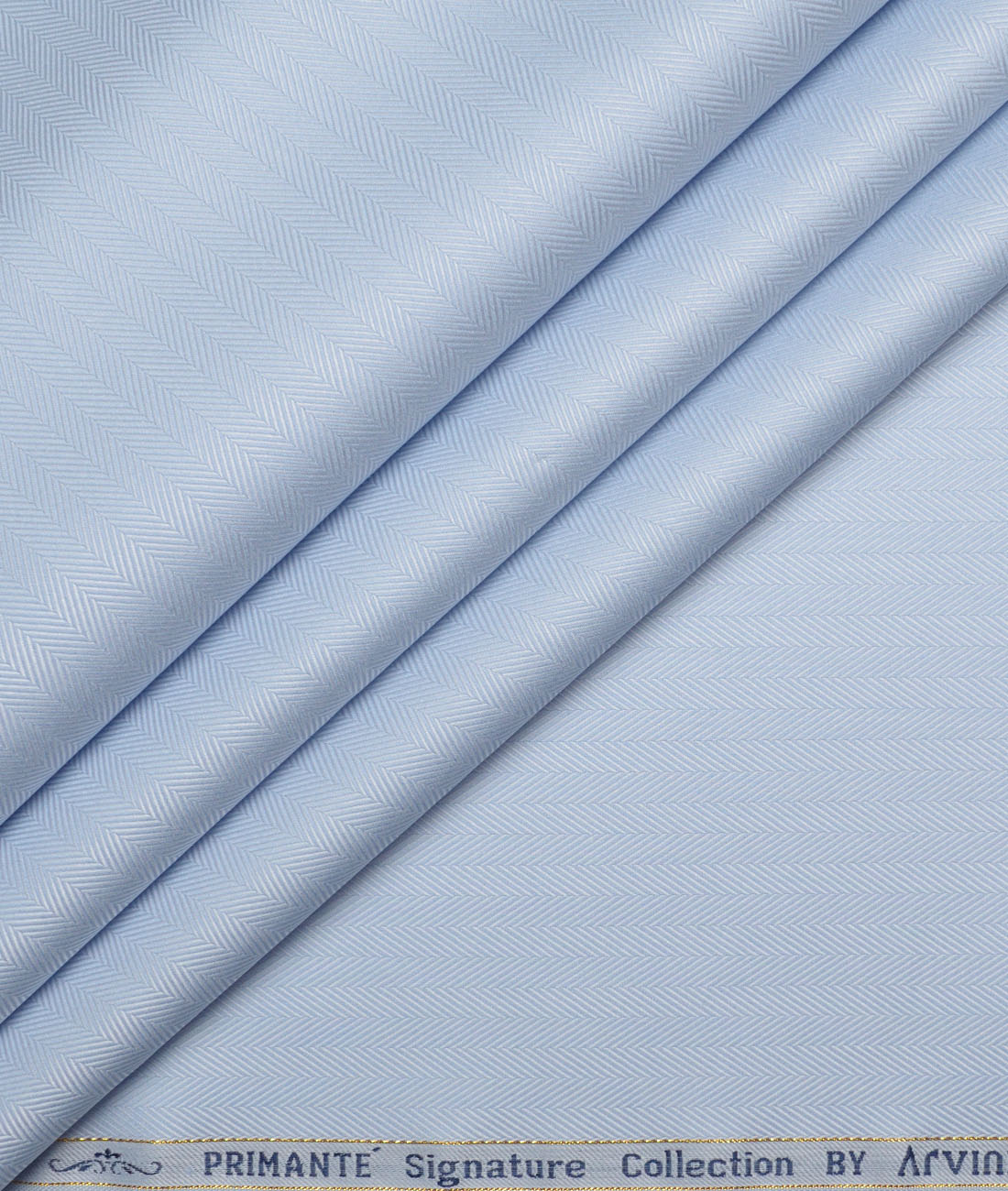 Primante By Arvind 2 Ply 100's Giza Cotton Striped Shirting Fabric (Sky Blue) Primante By Arvind 2 Ply 100's Giza Cotton Striped Shirting Fabric (Sky Blue)