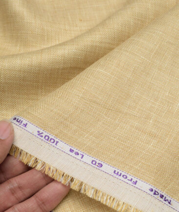 Tresca by Arvind 60 LEA Irish Linen Structured Shirting Fabric (Sand Beige)