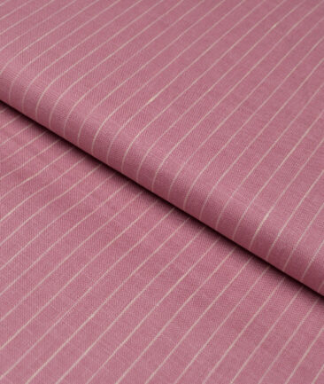 Tresca by Arvind 60 LEA Irish Linen Striped Shirting Fabric (Muted Pink)