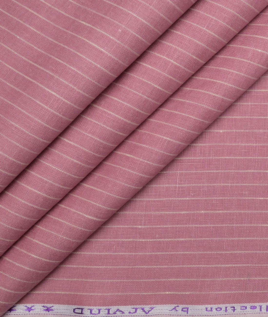 Tresca by Arvind 60 LEA Irish Linen Striped Shirting Fabric (Muted Pink) Tresca by Arvind 60 LEA Irish Linen Striped Shirting Fabric (Muted Pink)
