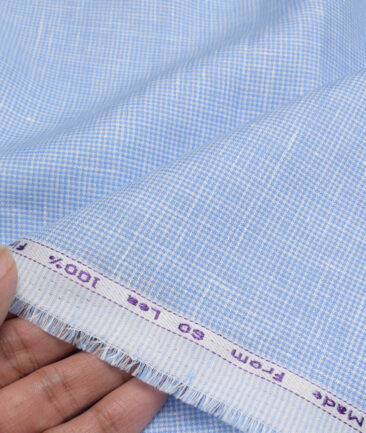 Tresca by Arvind 60 LEA Irish Linen Structured Shirting Fabric (Blue)