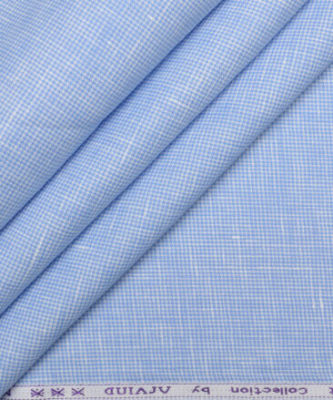 Tresca by Arvind 60 LEA Irish Linen Structured Shirting Fabric (Blue)