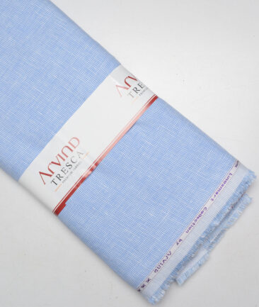 Tresca by Arvind 60 LEA Irish Linen Structured Shirting Fabric (Blue)
