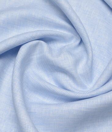 Tresca by Arvind 60 LEA Irish Linen Striped Shirting Fabric (Blue)