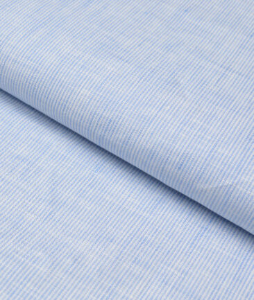 Tresca by Arvind 60 LEA Irish Linen Striped Shirting Fabric (Blue)