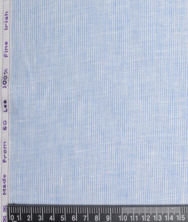 Tresca by Arvind 60 LEA Irish Linen Striped Shirting Fabric (Blue)