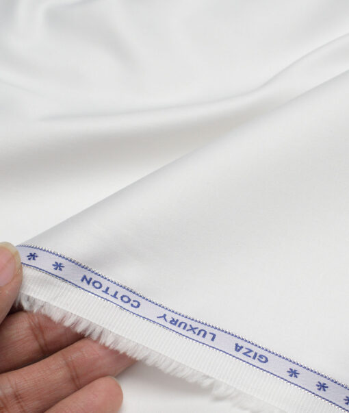 Premier Mills  Giza Cotton Solids Shirting Fabric (White)