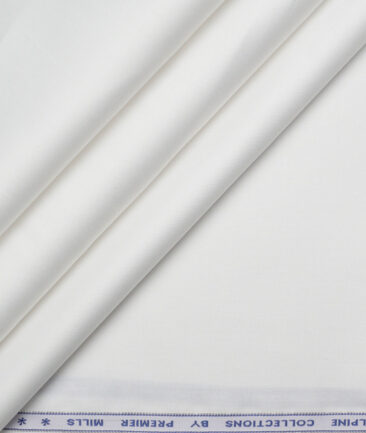 Premier Mills  Giza Cotton Solids Shirting Fabric (White)